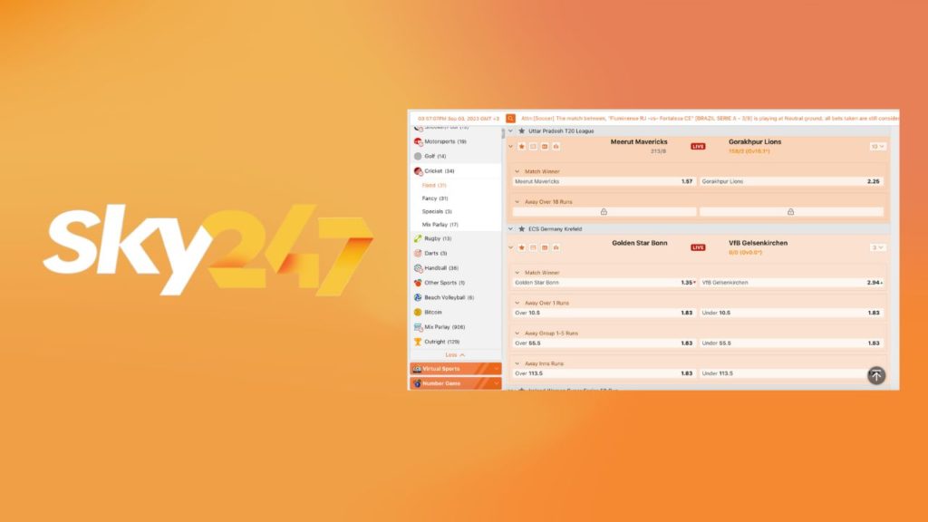 Sky247 sports betting website functions review